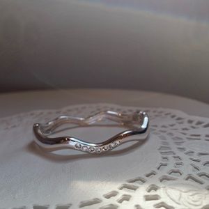 Silver Rhinestone Cuff Bracelet